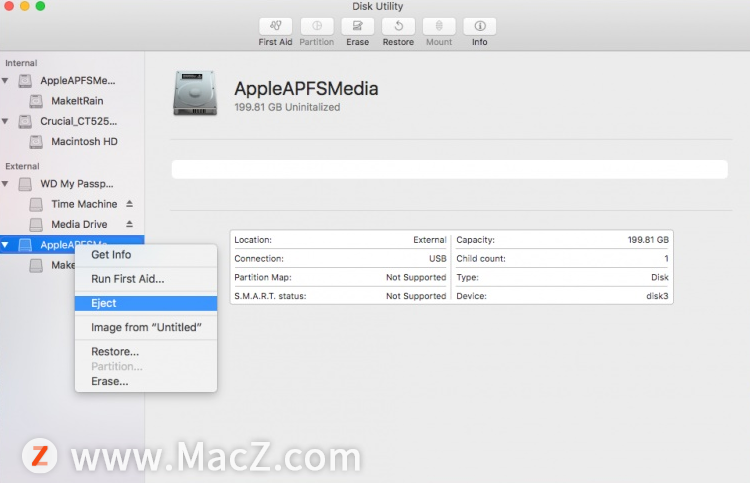 如何在Mac电脑上删除APFS分区？